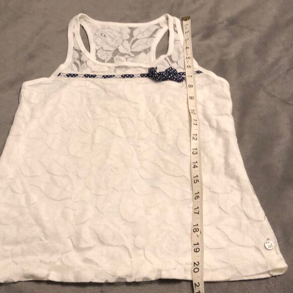 Abercrombie kids White lace tank top Girls Size Large Racer Back Ribbon Bow - Picture 6 of 6